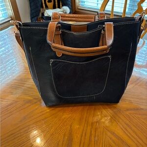 Elegant Black and Tan Tote Bag